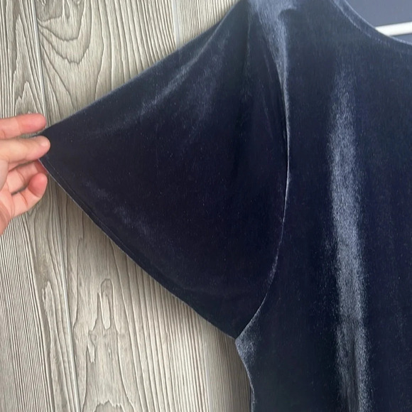 Madewell Women's Blue Velvet Butterfly Top Size Medium - Picture 2 of 5